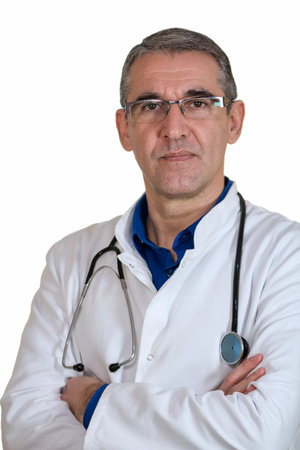 Medical Doctor with Stethoscope Looking at Cameraの写真素材