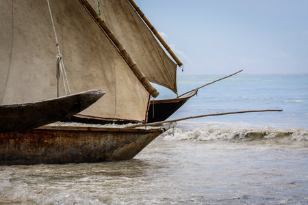 fishermen boat in Zanzibar,Tanzaniaの写真素材