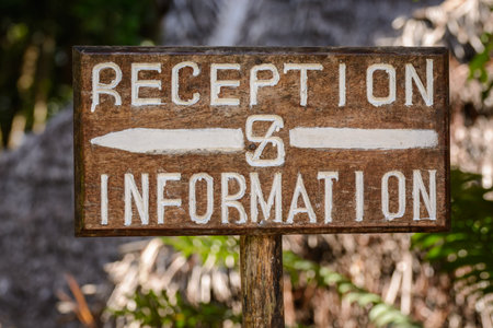 a reception and information sign in Zanzibar island.の写真素材