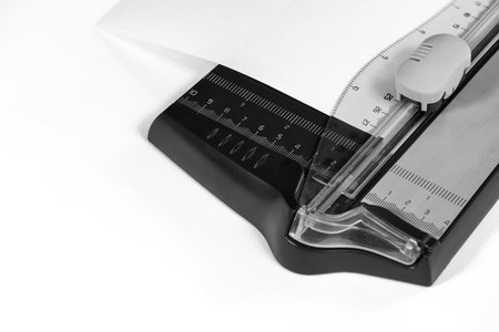 In the picture a closeup cutter paper made of plastic material.の写真素材