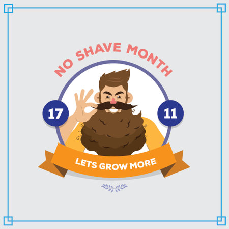 no shave your beard during november movementのイラスト素材