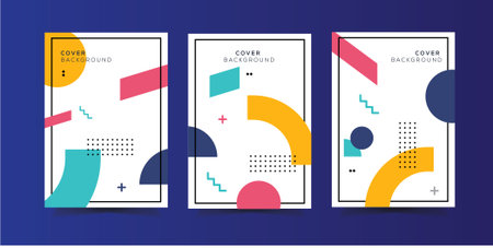 vertical abstract banner geometric templateのイラスト素材