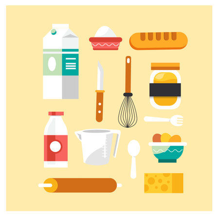 vector illustration for set collection of baing tools its good for bakery cafeのイラスト素材