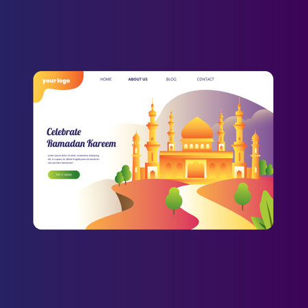 vector illustration for Golden mosque its perfect for season greeting Ramadan and Eid Mubarakのイラスト素材