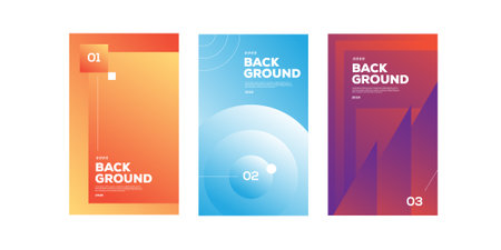 Collection of abstract gradient banner for social media templateのイラスト素材