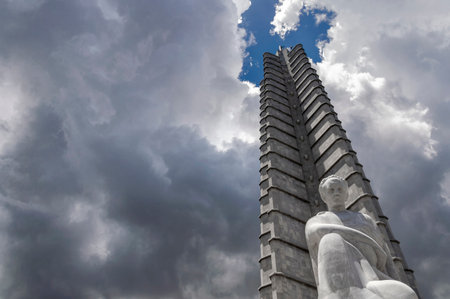 Jose Marti monument in Plaza de la Revolucion, Havana, Cubaのeditorial素材