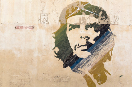 Wall painting of Che Guevara in Havana, Cubaのeditorial素材