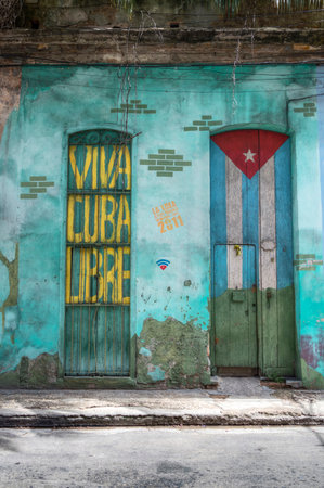 Viva Cuba Libre wall paintingのeditorial素材
