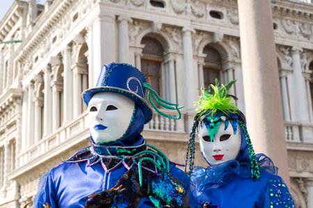 Venice carnival coupleの写真素材