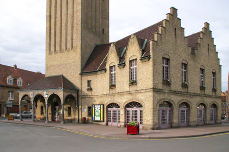 Belfry of Bergues in the department of Le Nord in France Belfry of Bergues in the department of Le Nord in France