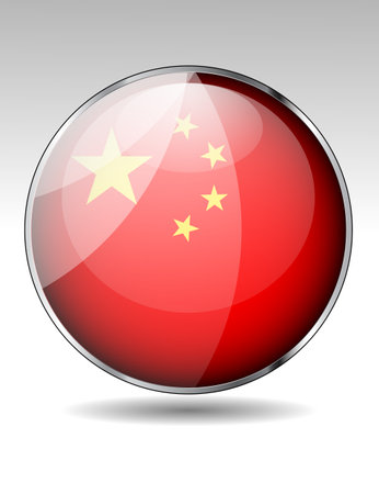 China flag buttonのイラスト素材