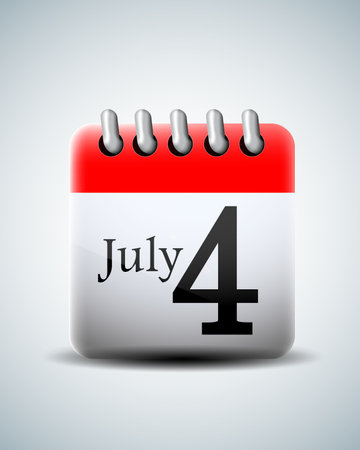July 4 calendarのイラスト素材