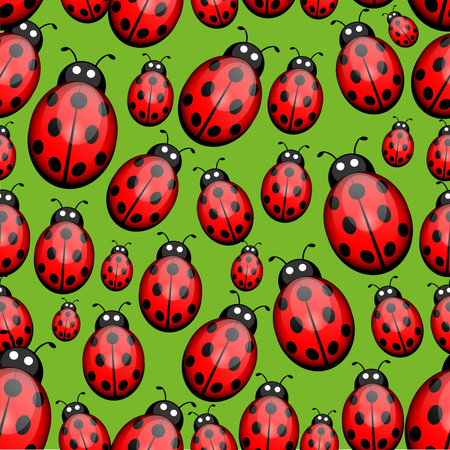 Seamless ladybug backgroundのイラスト素材