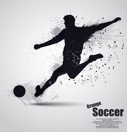 Grunge soccer playerのイラスト素材