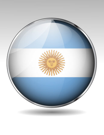 Argentina flag buttonのイラスト素材