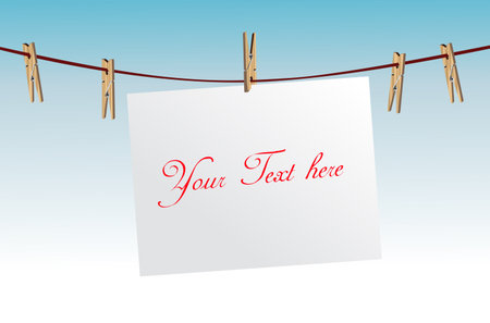 Paper on ropeのイラスト素材