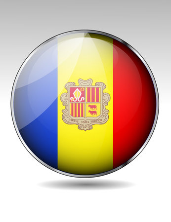 Andorra flag buttonのイラスト素材