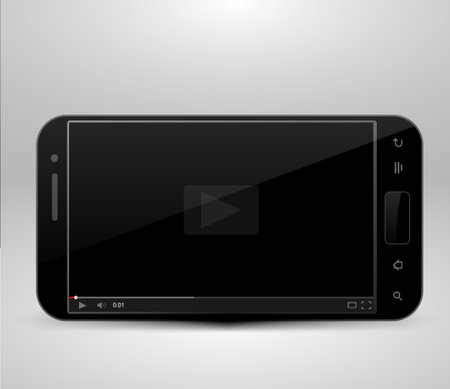 Smartphone with video playerのイラスト素材