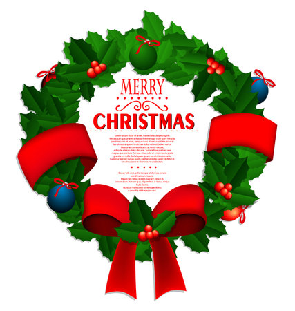 Christmas wreathのイラスト素材