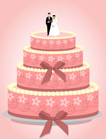 Wedding cake illustration のイラスト素材