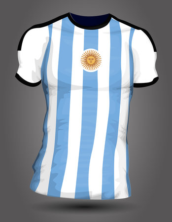 Argentina soccer jerseyのイラスト素材