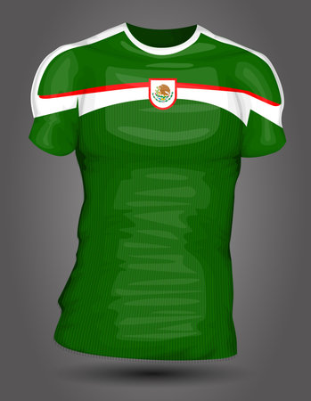 Mexico soccer jerseyのイラスト素材