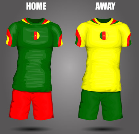 Cameroon soccer jerseyのイラスト素材