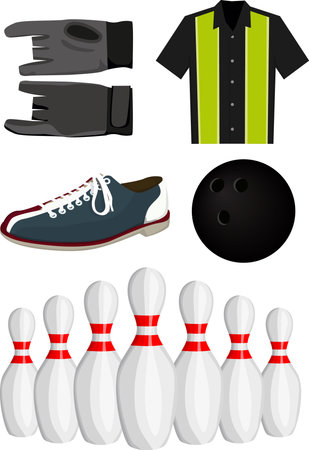 Bowling setのイラスト素材