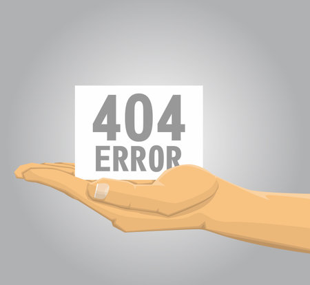 Hand holding a 404 error note