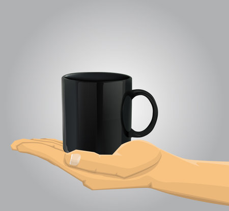 Hand holding a cupのイラスト素材
