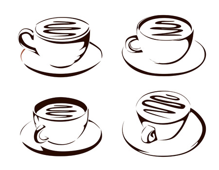 Coffee cup shapesのイラスト素材
