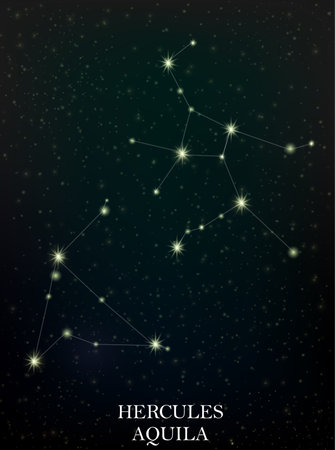 Hercules and Aquila constellationのイラスト素材