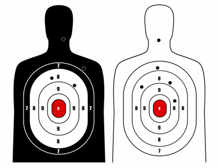 Black and white human targetのイラスト素材