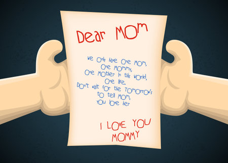 Greeting card to son from mother for mother's dayのイラスト素材