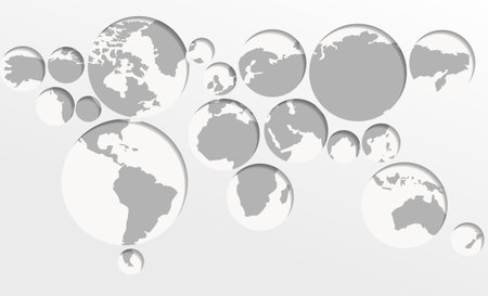 World map circlesのイラスト素材