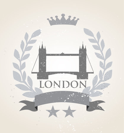 Grunge London icon laurel weathのイラスト素材