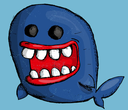 Cute cartoon whaleのイラスト素材