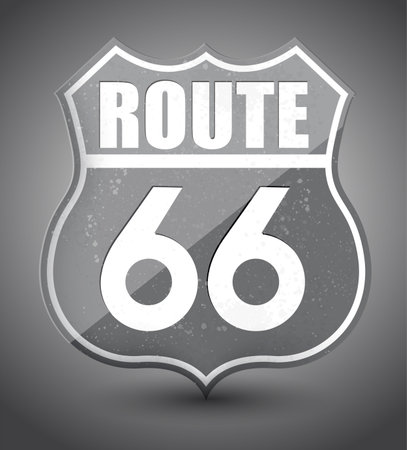 Black and white grunge route 66 signのイラスト素材
