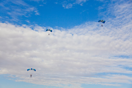 ZARAFSHAN, UZBEKISTAN - October 25: Regional competitions (no name) on parachute sport on October 25, 2010 in Zarafshan, Uzbekistan. のeditorial素材