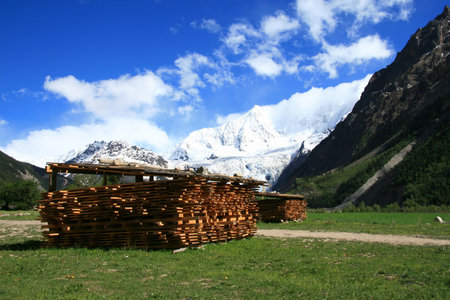 Midui snow mountainの写真素材