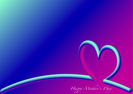 Skyline Happy Mother's Day, 3D fluorescent colorfulのイラスト素材