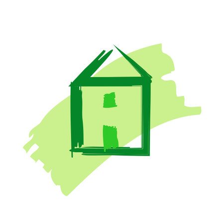 Green house, home icon, bio ecology, vector isolatedのイラスト素材