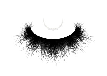 Beauty Concept, Beauty Salon, Jewelery, Woman Silhouette with pearl necklace, Vector illustrationのイラスト素材