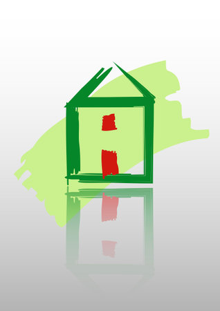 Green house, home icon, bio ecology, vector isolatedのイラスト素材