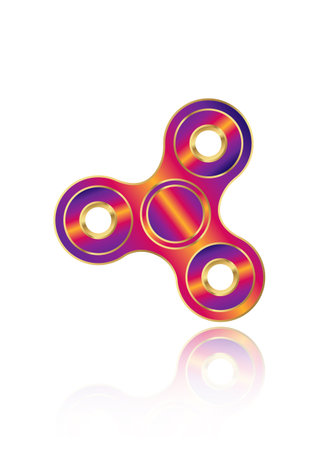 Fidget spinner icon - toy for stress relief and improvement of attention span. Filled colorful, vector isolatedのイラスト素材