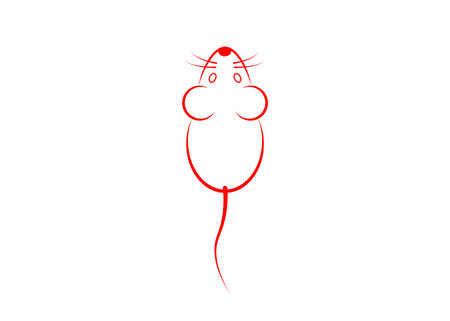 Stylish icon of a white mouse icon for web and print.のイラスト素材
