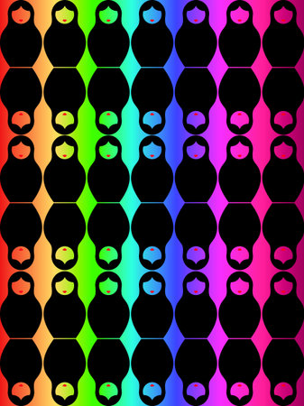 Russian nesting dolls matrioshka, pattern icon symbol of Russia, vector illustration colorfulのイラスト素材
