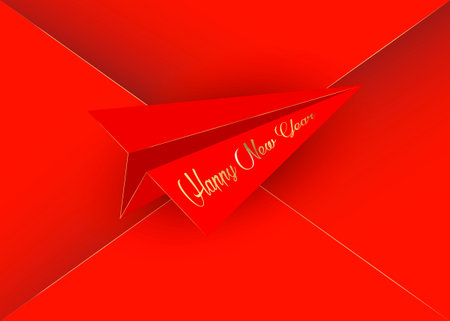 2018 Happy New Year with gold and glitter texture on red background. Elements for calendar and greetings card or Christmas themed invitations.の写真素材