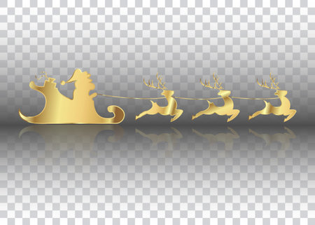 Merry Christmas and Happy New Year, Santa Claus isolated on white backgroundのイラスト素材