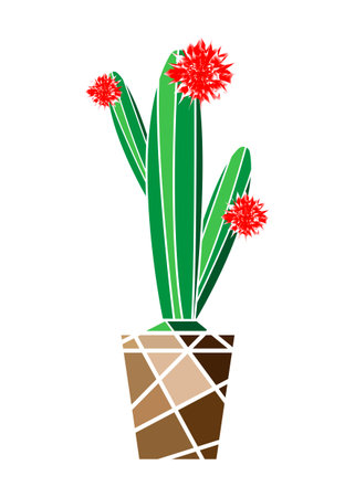 Simple flat cactus vector icon.のイラスト素材